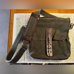 Saddleback Leather Co. waxed canvas and leather briefcase